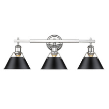  3306-BA3 CH-BLK - Orwell CH 3 Light Bath Vanity in Chrome with Matte Black shades